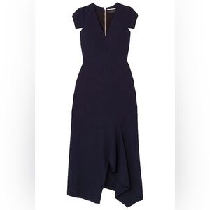 Rouland Mouret Kinglake Ashmmetric Crepe Maxi Dress US 8